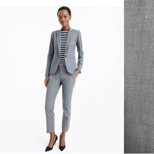 J. Crew Super 120'S 100% Wool Gray Blazer Pants 2pc Suit Size 4 City Fit